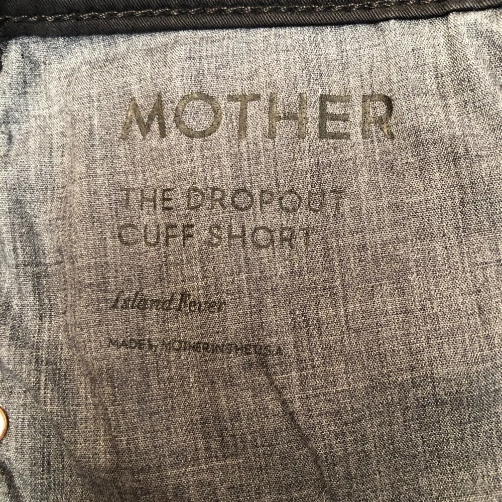 MOTHER Black Cuffed Denim Shorts